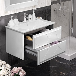 Opadiris Мебель для ванной Луиджи 80 подвесная белая матовая – фотография-8